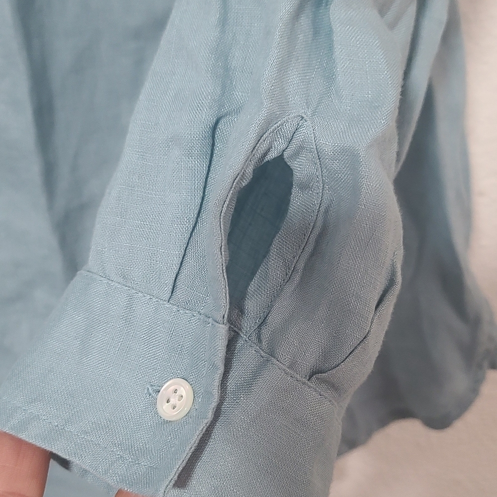 J. Jill Light Blue Linen Shirt - Picture 4 of 7